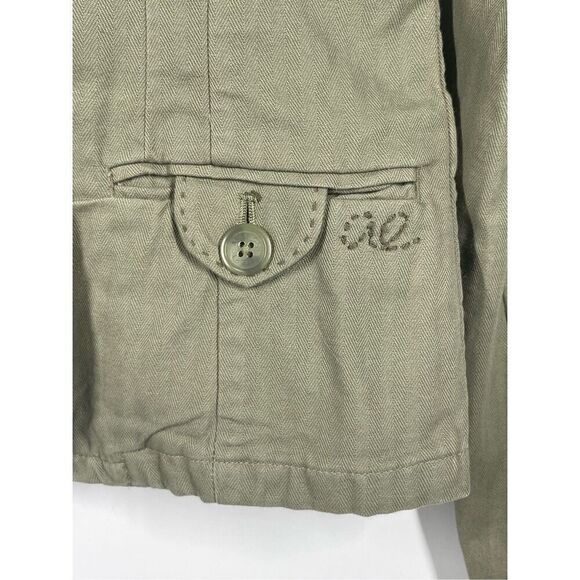 American Eagle Light Green Cotton Blazer Collared Jacket Women Size M - Picture 3 of 8